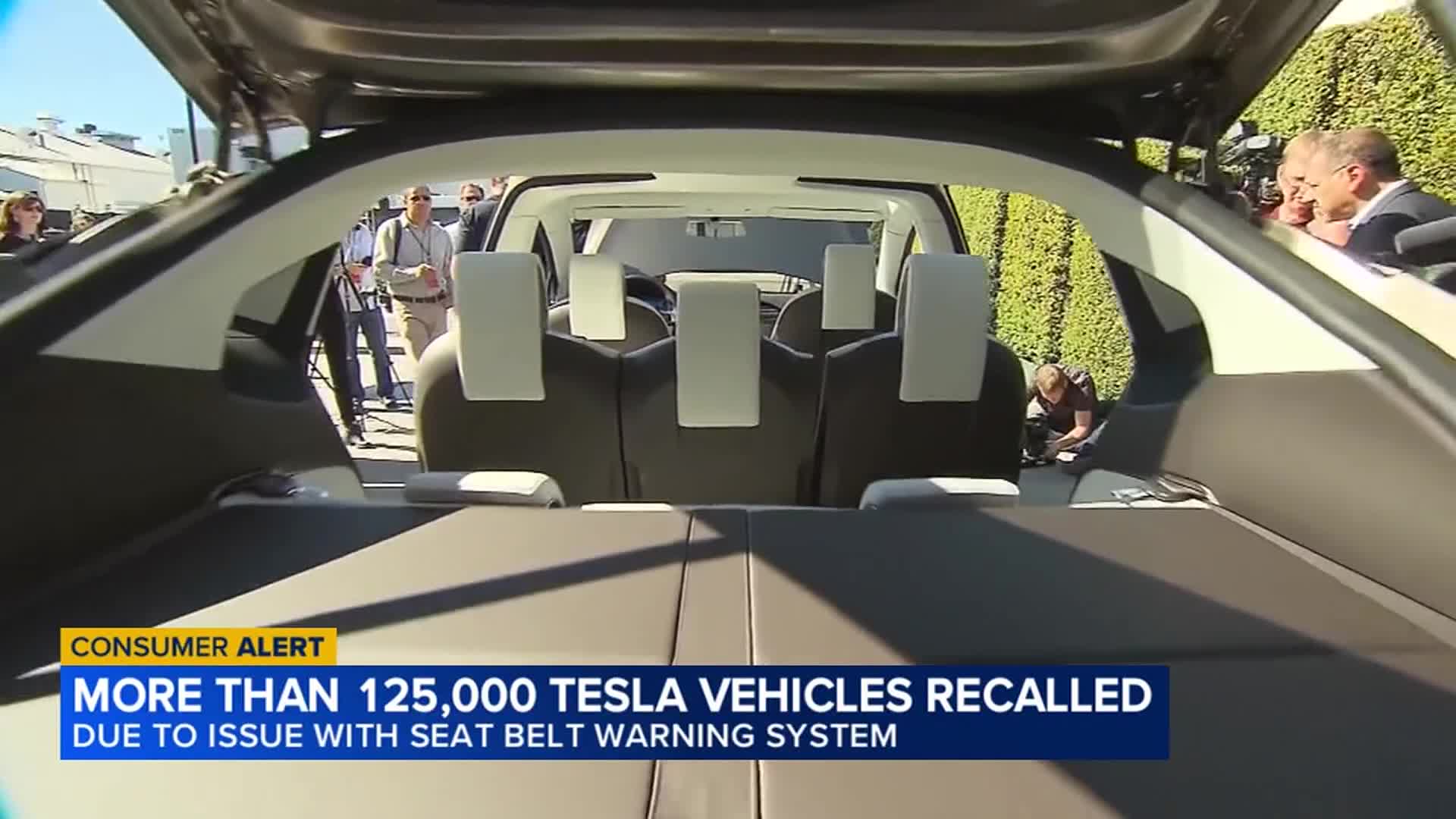 Tesla recalling more than 125K vehicles to fix seat belt warning ...